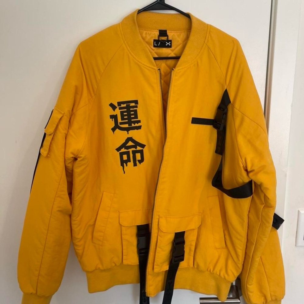 Scarlxrd Artist.  Dxxm Life Men's Yellow and Black Jacket
